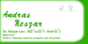 andras meszar business card